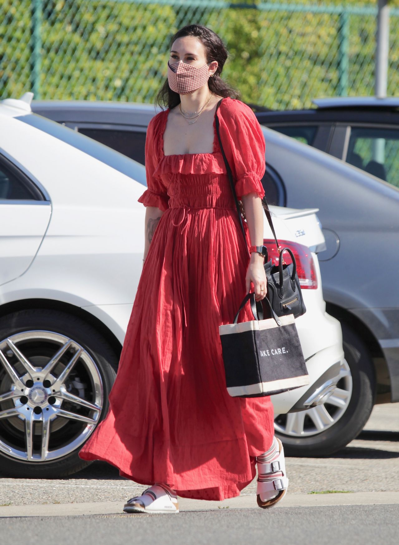 Rumer Willis Red Dress in Beverly Hills2